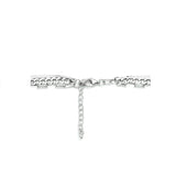 Dames, dubbelcollier van Gerhodineerd Zilver, Combinatie van drie Fantasie schakels - Lengte 41+4cm