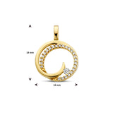 Ronde Hanger met Diamant 0.13ct - 14 Karaat Geelgoud - Diameter 14mm