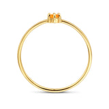 Ring Met Geboortesteen November Citrien 0.12ct Goud (Geelgoud)