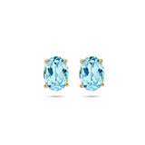 Oorknoppen Blauw Topaas 1.60ct (2x 0.80ct) 14 Karaat Geelgoud - Formaat 5 x 7 mm