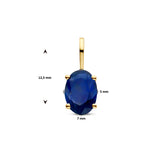 Hanger met Geboortesteen September | Saffier met 14 Karaat Geelgoud - Formaat 5 x 12.5mm