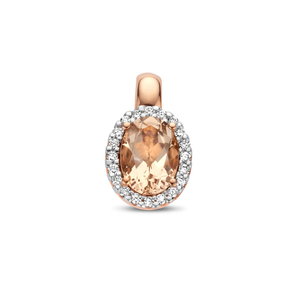 Hanger Morganiet 0.80ct en Diamant 0.08ct 14 Karaat Roségoud