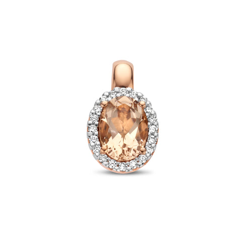 Hanger Morganiet 0.80ct en Diamant 0.08ct 14 Karaat Roségoud