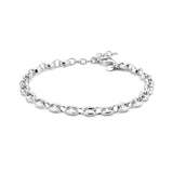 Damesarmband 4.3mm van Gerhodineerd Zilver, Fantasieschakels - Lengte 16.5+3cm