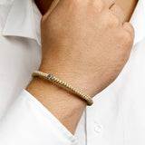 Armband Beige 7 Mm 19   26 Cm Zilver Gerhodineerd Met Rubber/Nylon/Leer