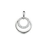 Ronde Hanger met Zirkonia van Gerhodineerd Zilver - Diameter 14.5mm