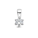 Hanger met Geboortesteen April | Synthetische Zirkonia met Gerhodineerd Zilver - Formaat 5 x 19 mm