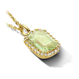 Hanger Groen Amethist 1.75ct En Diamant 0.10ct H Si Halo Goud (Geelgoud)