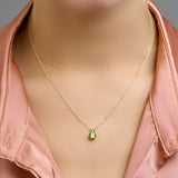 14 Karaat Geelgouden hanger met Peridot 1.00ct - Formaat 6.3 x 10.7 mm