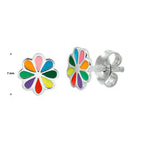 Oorknoppen van Gerhodineerd Zilver in Bloemvorm - Diameter 7 mm