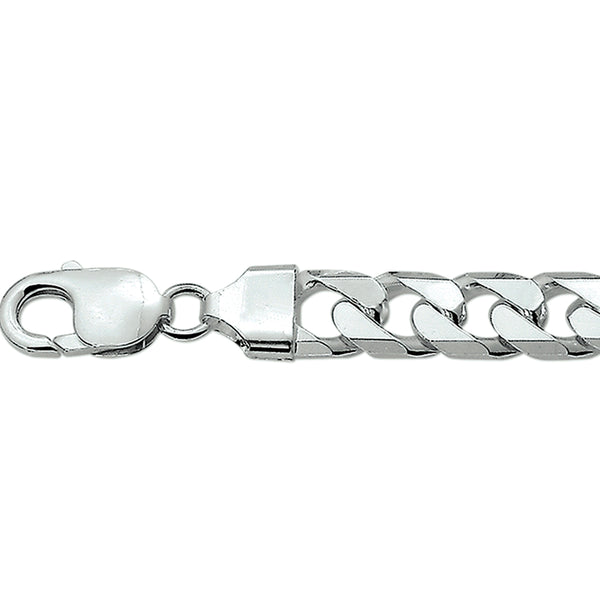 Zilveren collier lengte 60 cm - Gourmet 6 Zijdes Geslepen 7,5 mm - Zilver Wit