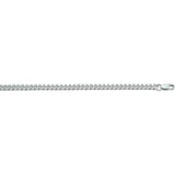 Zilveren collier lengte 60 cm- Gourmet 6 Zijdes Geslepen 4,3 mm - Zilver Wit