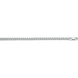 Zilveren collier lengte 60 cm- Gourmet 6 Zijdes Geslepen 4,3 mm - Zilver Wit