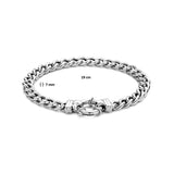 Damesarmband 7mm van Gerhodineerd Zilver, Gourmet Schakel - Lengte 19cm