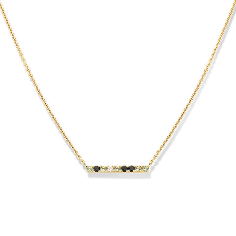 Geelgouden collier lengte 41cm+4 - Brown Diamond, Rookkwarts, Peridot - 14Krt. Goud