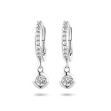 Klapoorringen van Gerhodineerd Zilver met Zirkonia - Diameter 12mm en Breedte 4.5mm - Hoogte 18mm