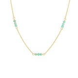 Geelgouden collier lengte 41cm+4 - Turquoise 0.90ct - 14Krt. Goud