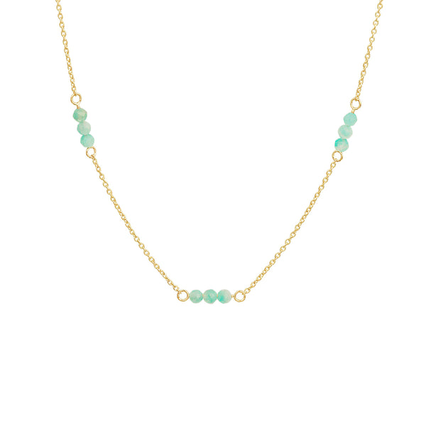 Geelgouden collier lengte 41cm+4 - Turquoise 0.90ct - 14Krt. Goud