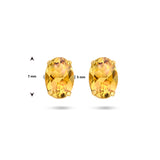 Oorknoppen van 14 Karaat Geelgoud met Citrien 1.44ct (2x 0.72ct)