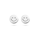 Ronde Oorknoppen Smiley van Gerhodineerd Zilver - Diameter 6 mm