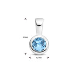 Hanger met Synthetische Geboortesteen December | Gerhodineerd Zilver - Formaat 5.5 x 11mm