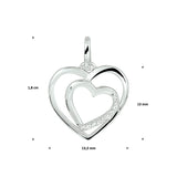 Hanger Hart Zirkonia Zilver Gerhodineerd