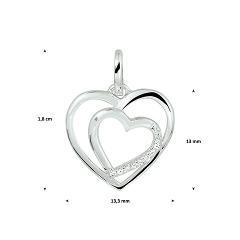 Hanger Hart Zirkonia Zilver Gerhodineerd