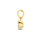 Geboortesteenhanger Maart met Aquamarijn van 14 Karaat Geelgoud - Formaat 5 x 11mm