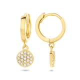 14 Kararaat Geelgouden Klapoorringen met Zirkonia hanger 10mm - Formaat 5.5x18mm