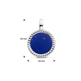 Ronde hanger 16.5 mm van Edelstaal met Synthetische Lapis
