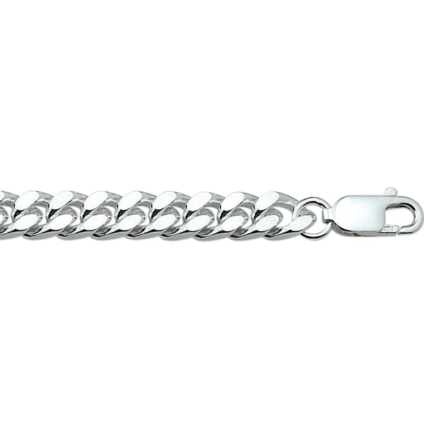 Herenarmband 7.5mm van 925 Zilver, Gourmet 6 zijdes geslepen - Lengte 21cm