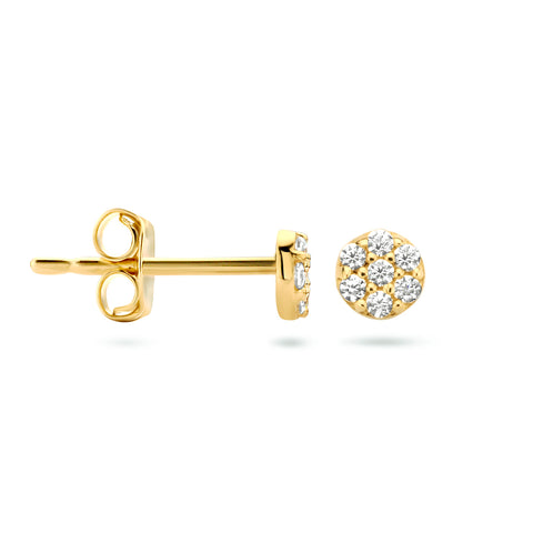 Oorknoppen met Zirkonia van 14 Karaat Geelgoud - Diameter 3.5mm