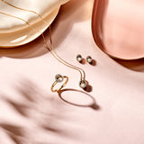 Oorknoppen Morganiet 1.20ct (2x 0.60ct) en Diamant 0.12ct 14 Karaat Roségoud
