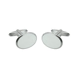 Manchetknopen Mat Gediamanteerd Zilver Wit