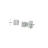 14 Karaat Witgouden Oorknoppen met Zirkonia 4mm