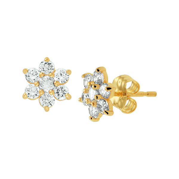 14 Karaat Geelgouden Oorknoppen met Zirkonia - Formaat 6.5x7mm