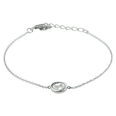 Armband Zirkonia 17 + 3 Cm Zilver Gerhodineerd