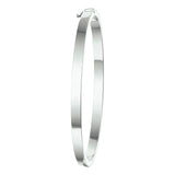 Damesarmband 4mm, Bangle van Gerhodineerd zilver, Massieve, vlakke buis met scharnier - Diameter 60mm