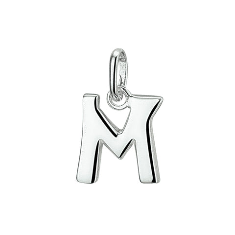 925 Zilveren letter hanger - Letter M - 10 x 11 mm