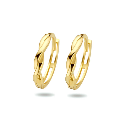 Klapoorringen Gedraaid 14 Karaat Geelgoud - Diameter 14.5mm