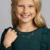 Geelgouden collier lengte 36cm+2 - Vijf Bedels, Hart, Beer, Dolfijn - Anker 1.5 mm - 14Krt. Goud