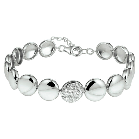 Armband Zirkonia 10 Mm 17,5 + 3 Cm Zilver Gerhodineerd