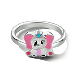 Ring Olifant Blauw Zirkonia Zilver Gerhodineerd