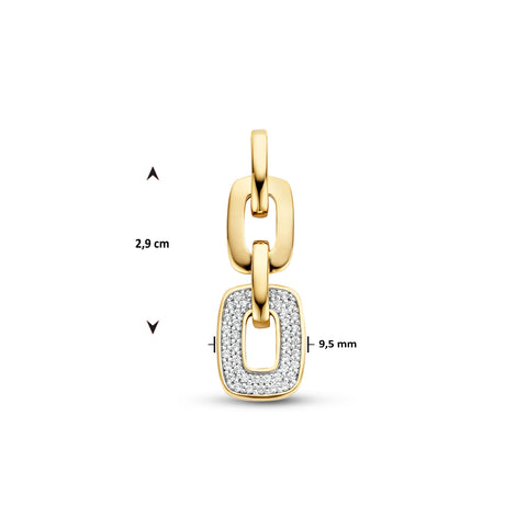 Hanger Schakelmotief Diamant 0.18ct H Si Goud (Geelgoud)