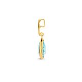 Hanger Druppelvorm 20 x 7.5 mm met Blauw Topaas 2.48ct, 14 Karaat Geelgoud