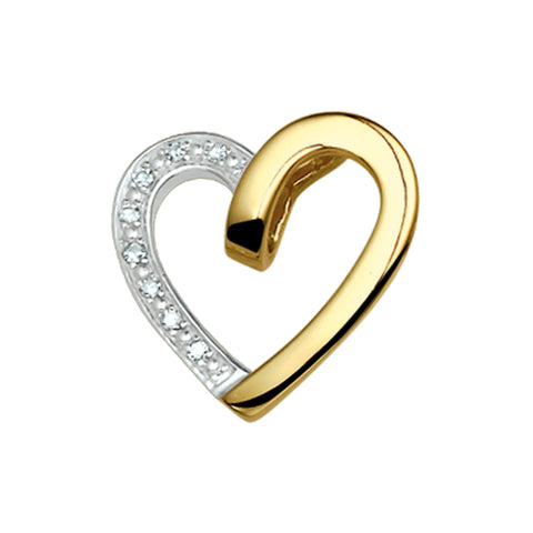 Hanger Hart Diamant 0.040ct H Si Goud (Geelgoud)