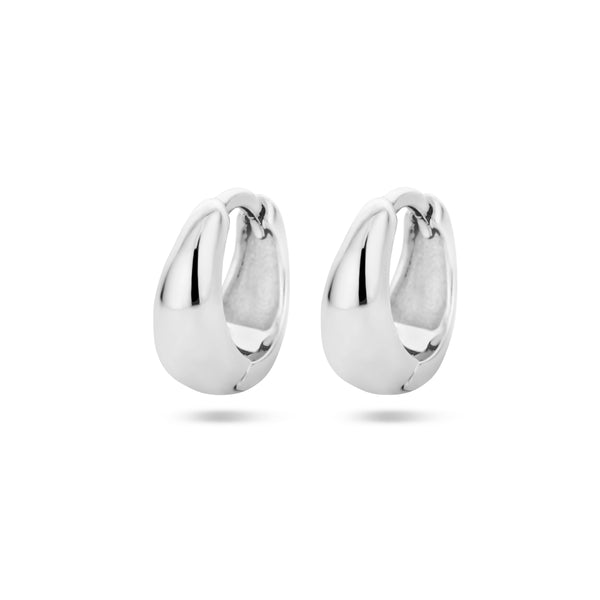 Klapoorringen van Gerhodineerd Zilver met Bolle Buis - Formaat 4.5x10mm