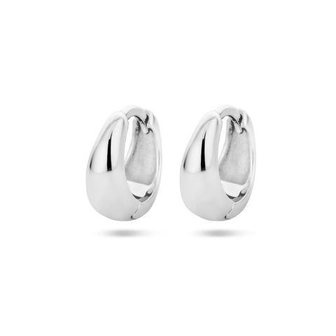 Klapoorringen van Gerhodineerd Zilver met Bolle Buis - Formaat 4.5x10mm