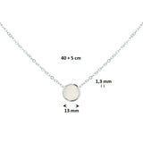 Damescollier van Gerhodineerd Zilver, Ankerschakel 1.7mm met Hanger met Parelmoer - Lengte 42+3cm