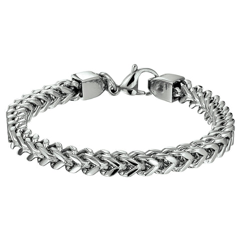 Herenarmband 6mm van Edelstaal, Gourmet Schakel - Lengte 21cm